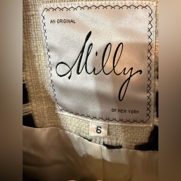 Milly Black and White Checkered Trench Coat - Picture 8 of 14